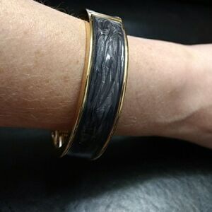 Bangle bracelet with Swirls of Gray
